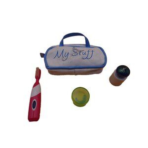 American Girl Just Like You Sleepover Kit Doll Accessories Bag Toothbrush Bottle